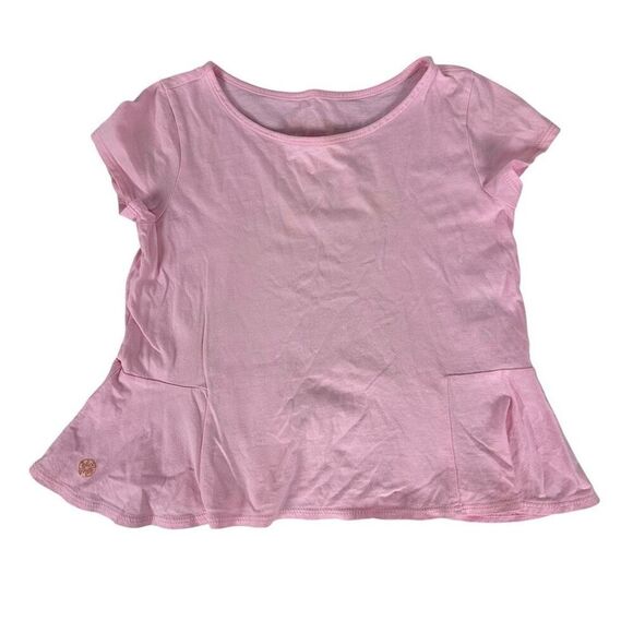 Lilly Pulitzer Girls Small 4-5 Sondra Peplum Top in Pink - Picture 1 of 6